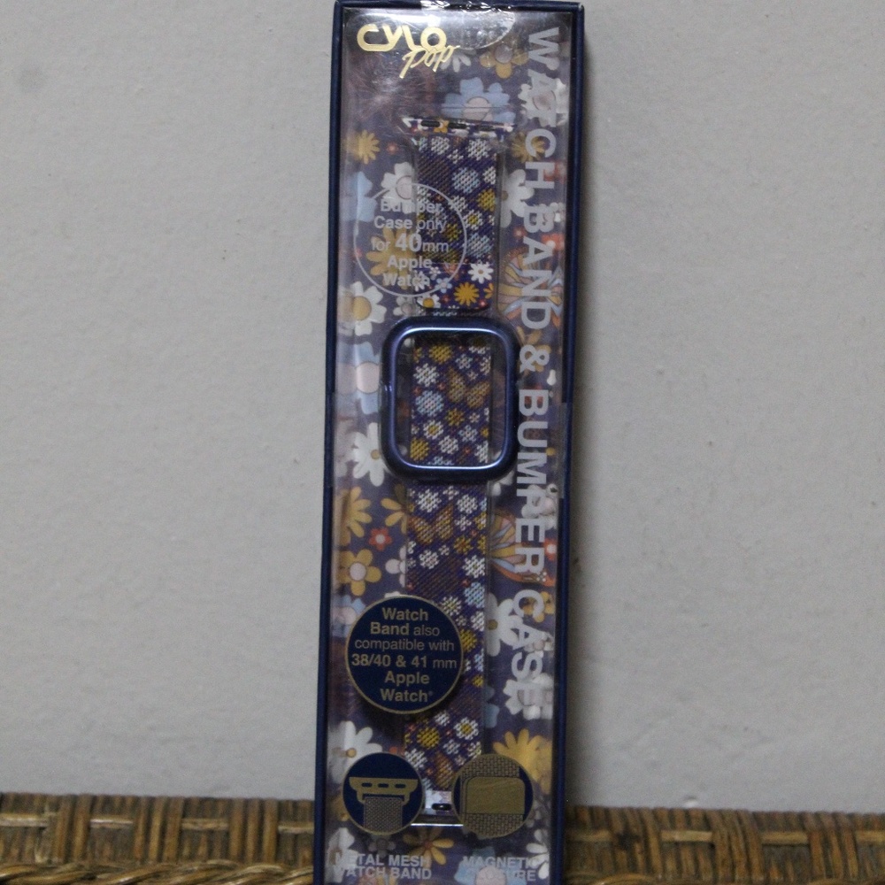 Cylo Pop.  Metal Mesh  Watch Band & Bumper Case. for Apple 41mm.  40mm.  38mm.